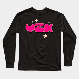 Throwback Y2K 2000s Fashion Aesthetic Millennial Pink Font Long Sleeve T-Shirt